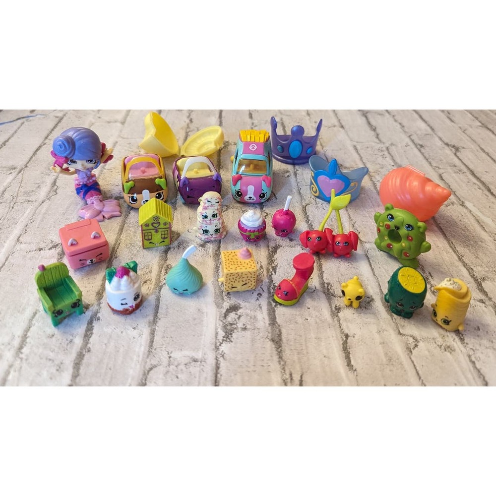 3 Shopkins Cars, Mermaid, and Accessories